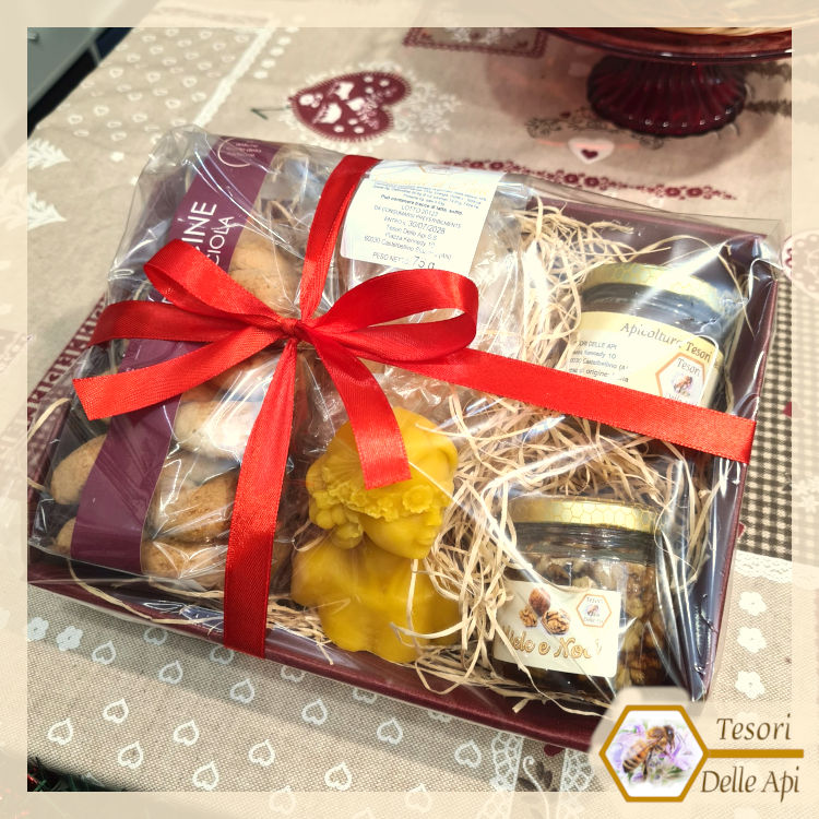 Vassoio natalizio miele biscotti cera caramelle Vassoio natalizio miele biscotti cera caramelle