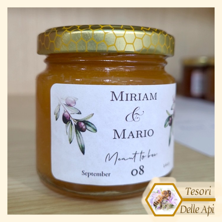 Bomboniera Miele Matrimonio Vaso con etichetta personalizzata Bomboniera Miele Matrimonio Vaso con etichetta personalizzata