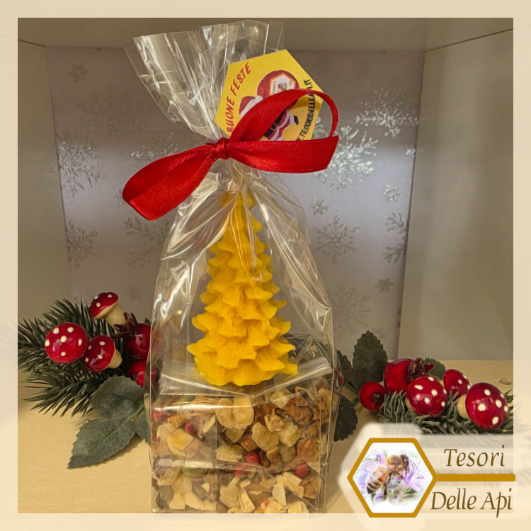 Infuso a scelta 50g con alberello in cera confezione natalizia Infuso a scelta 50g con alberello in cera confezione natalizia